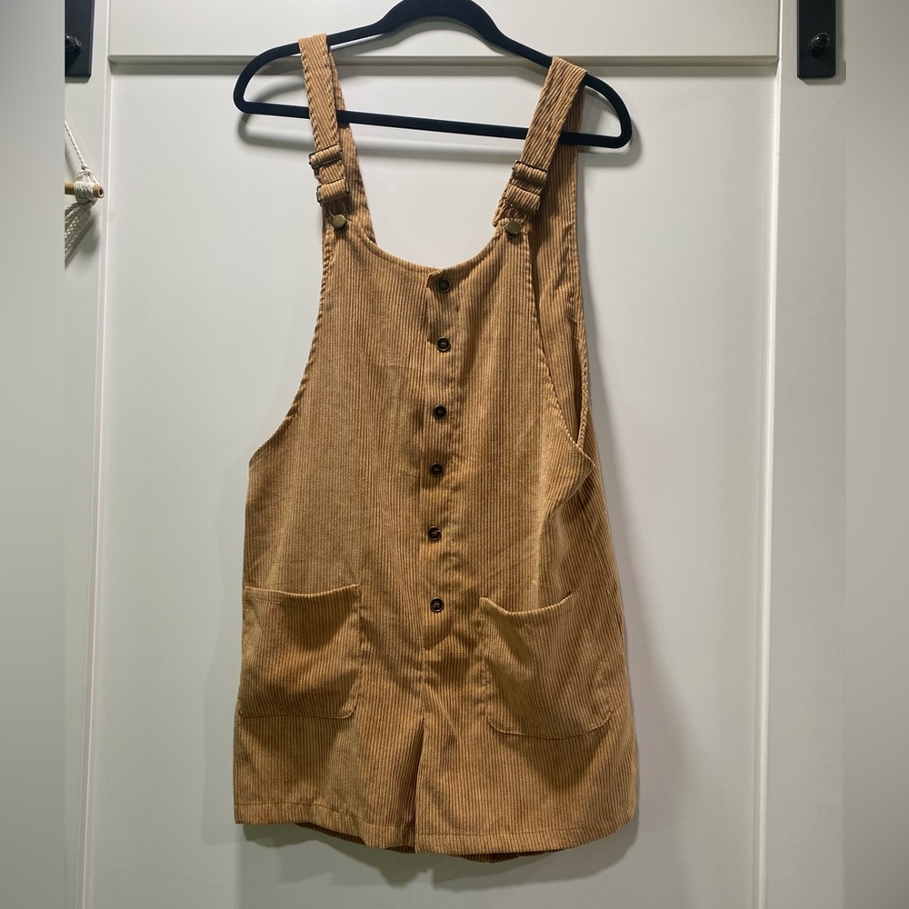 SHEIN Tan Corduroy Jumpsuit